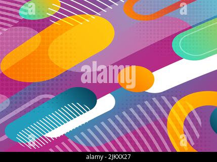 Abstract colorful tech template design decorative artwork style. Overlapping decoration of mesh geometric background. Vector Stock Vector
