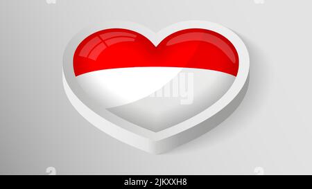 EPS10 Vector Patriotic heart with flag of Indonesia. An element of impact for the use you want to make of it. Stock Vector