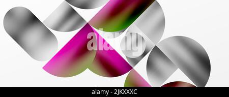 Circle geometric background. Metallic color shiny circles and round shapes. Vector Illustration For Wallpaper, Banner, Background, Card, Book Illustra Stock Vector