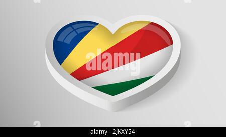 EPS10 Vector Patriotic heart with flag of Seychelles. An element of impact for the use you want to make of it. Stock Vector