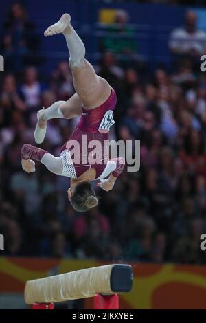 Birmingham, UK, 2nd August 2022. Georgia-Mae FENTON of England during the Women's Balance Beam Final on Day Five of the Commonwealth Games at the Utilita Arena, Birmingham, England on Tuesday 2nd August 2022. (Credit: Mark Fletcher | MI News) Credit: MI News & Sport /Alamy Live News Stock Photo