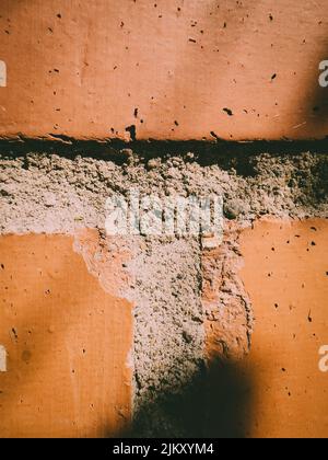 A vertical closeup shot of brick wall Stock Photo