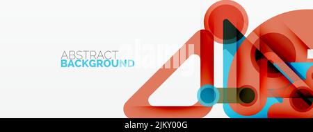 Geometric primitives. Lines, circles abstract background Stock Vector