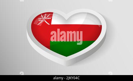 EPS10 Vector Patriotic heart with flag of Oman. An element of impact for the use you want to make of it. Stock Vector