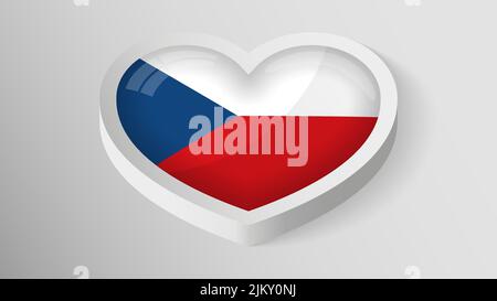 EPS10 Vector Patriotic heart with flag of CzechRepublic. An element of impact for the use you want to make of it. Stock Vector