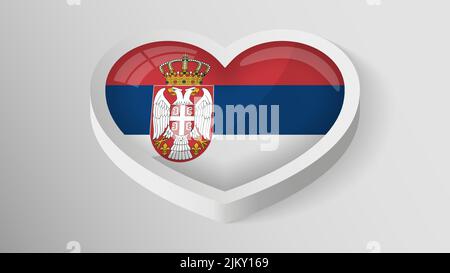 EPS10 Vector Patriotic heart with flag of Serbia. An element of impact for the use you want to make of it. Stock Vector
