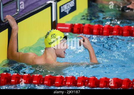 BIRMINGHAM, UK. AUG 2ND Tom Nowakowski of Australia in the Mens 50m Freestyle Semi Final during the swimming at Sandwell Aquatics Centre during the Birmingham 2022 Commonwealth Games on Tuesday 2nd August 2022. (Credit: Pat Scaasi | MI News) Credit: MI News & Sport /Alamy Live News Stock Photo