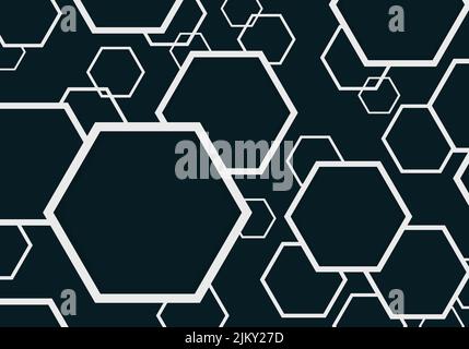 Abstract hexagonal pattern design of geometric style. Overlapping with dimension style background. Vector Stock Vector
