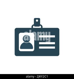 Identification card vector icon. Name tag icon. Flat design style. Stock Vector