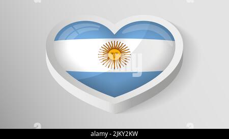 EPS10 Vector Patriotic heart with flag of Argentina. An element of impact for the use you want to make of it. Stock Vector