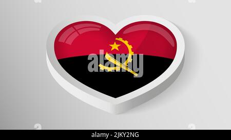 EPS10 Vector Patriotic heart with flag of Angola. An element of impact for the use you want to make of it. Stock Vector