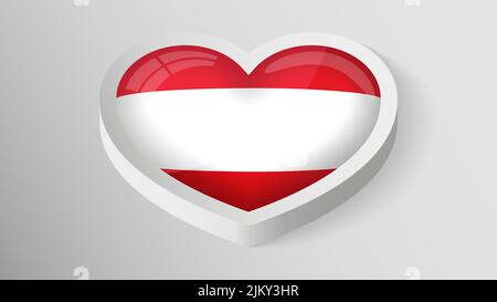 EPS10 Vector Patriotic heart with flag of Austria. An element of impact for the use you want to make of it. Stock Vector