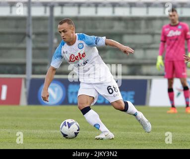 3rd August 2022; Patin Stadium, Castel Di Sangro, Italy; Friendly football, SSC Napoli versus Girona FC: Stanislav Lobotka of Napoli Stock Photo