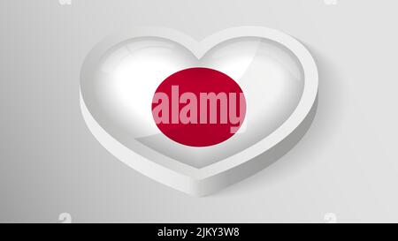 EPS10 Vector Patriotic heart with flag of Japan. An element of impact for the use you want to make of it. Stock Vector