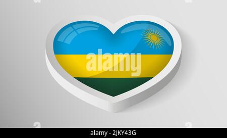 EPS10 Vector Patriotic heart with flag of Rwanda. An element of impact for the use you want to make of it. Stock Vector