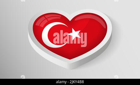 EPS10 Vector Patriotic heart with flag of Turkey. An element of impact for the use you want to make of it. Stock Vector