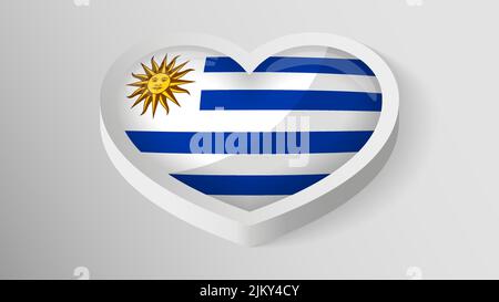 EPS10 Vector Patriotic heart with flag of Uruguay. An element of impact for the use you want to make of it. Stock Vector