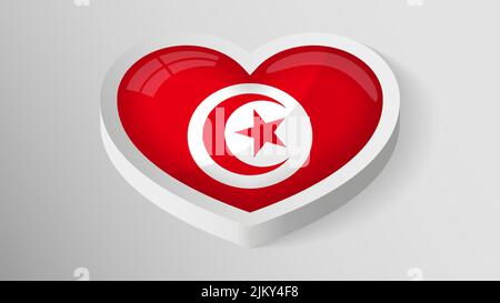 EPS10 Vector Patriotic heart with flag of Tunisia. An element of impact for the use you want to make of it. Stock Vector