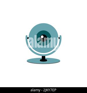 Webcam icon. Online webcam video chat, flat rounded icon. Stock Vector
