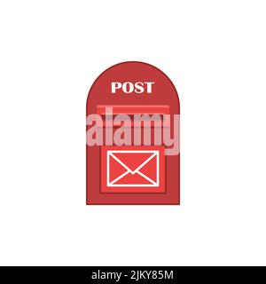 Mailbox vector illustration isolated on white. Mail box icon flat design. Stock Vector