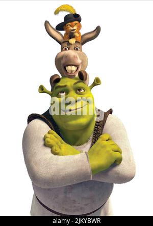 PUSS IN BOOTS, DONKEY, SHREK, SHREK FOREVER AFTER, 2010 Stock Photo