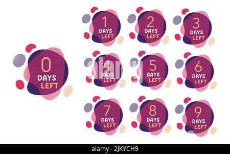 Number days left amoeba liquid design vector Stock Vector
