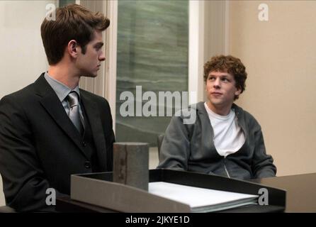 ANDREW GARFIELD, JESSE EISENBERG, THE SOCIAL NETWORK, 2010 Stock Photo