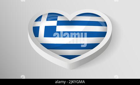 EPS10 Vector Patriotic heart with flag of Greece. An element of impact for the use you want to make of it. Stock Vector