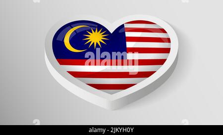 EPS10 Vector Patriotic heart with flag of Malaysia. An element of impact for the use you want to make of it. Stock Vector