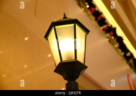 A beautiful street lamp on a blurred background Stock Photo