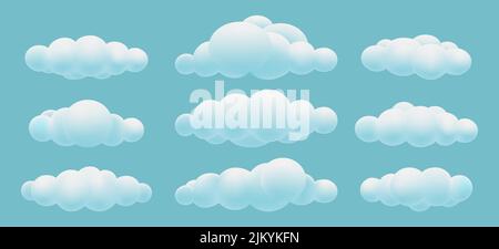 Overcast 3d clouds Stock Vector