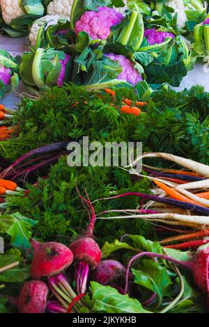 Set of colorful vegetables on a table Stock Photo