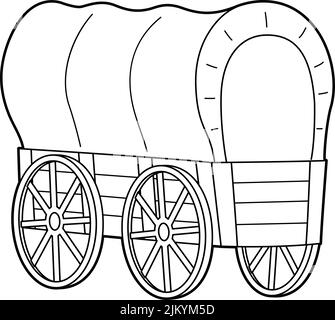 western wagon coloring page