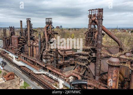 An aerial view of the abandoned Bethlehem Steel plant Stock Photo