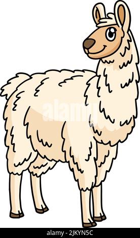 Llama Animal Cartoon Colored Clipart Illustration Stock Vector