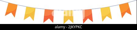 Flag garland semi flat color vector object Stock Vector