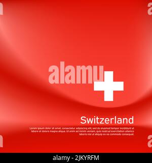Switzerland flag background. Blurred pattern in colors of the swiss flag, business booklet. National banner, poster of switzerland. State patriotic Stock Vector