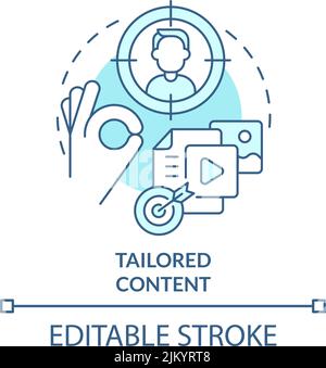 Tailored content turquoise concept icon Stock Vector