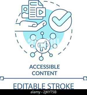 Accessible content turquoise concept icon Stock Vector