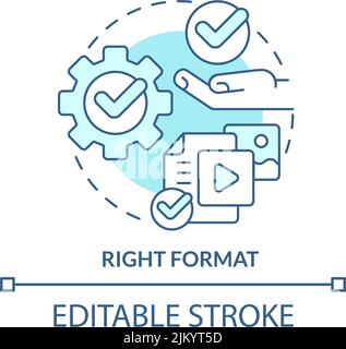 Right format turquoise concept icon Stock Vector