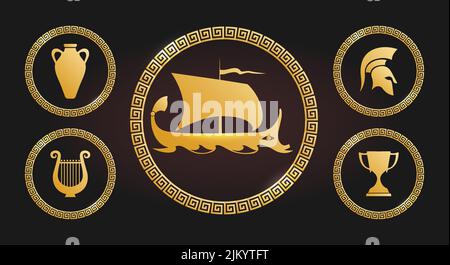 Greek signs set Stock Vector