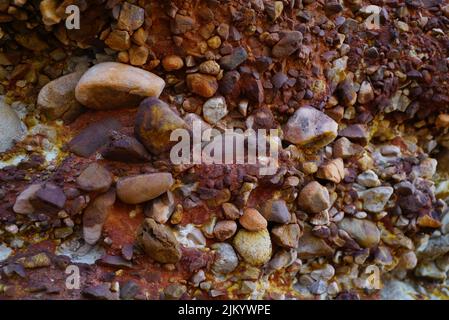 A closeup of the natural brown rocky pattern. Stock Photo