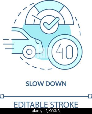 Driving safety at night turquoise concept icon Stock Vector Image & Art ...