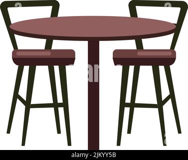 Restaurant table and chairs semi flat color vector object Stock Vector