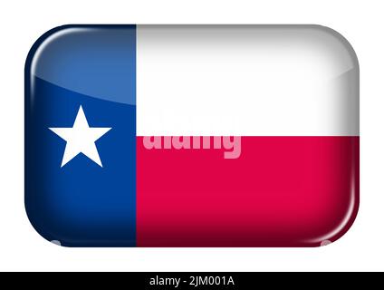 Texas web icon rectangle button with clipping path 3d illustration Stock Photo