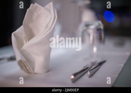 Few empty wineglasses on the table Stock Photo