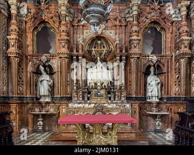 Granada, Spain, 04-11-2022. Image in Cathedral of Granada. Chapel of Our Lady of Sorrows. Stock Photo