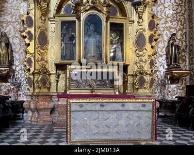 Granada, Spain, 04-11-2022. Image in Cathedral of Granada. Chapel of Our Lady of Carmen. Stock Photo