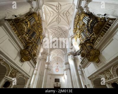 Granada, Spain, 04-11-2022. Image in Cathedral of Granada. Organ of 1561. Stock Photo