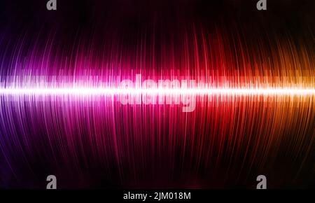 Multicolored sweeping sound wave on a black background illustration Stock Photo